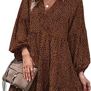 Women's Summer Bohemian Square Neck Floral Print Ruffle Vintage Flowy Beach Vaca